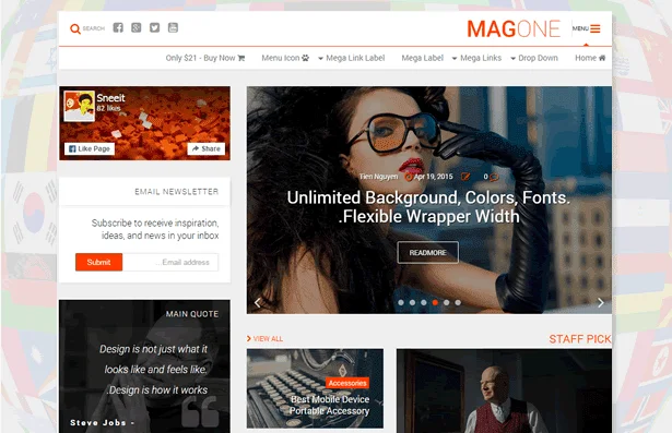 MagOne - Responsive News & Magazine Blogger Template