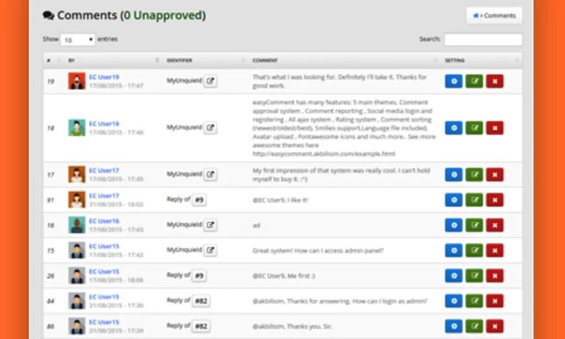 easyComment – PHP Comment Script