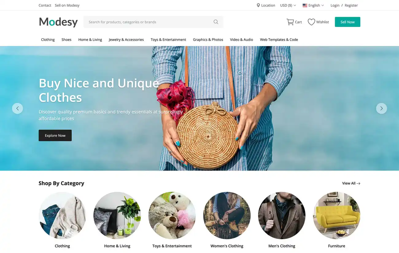 Modesy - Marketplace & Classified Ads Script