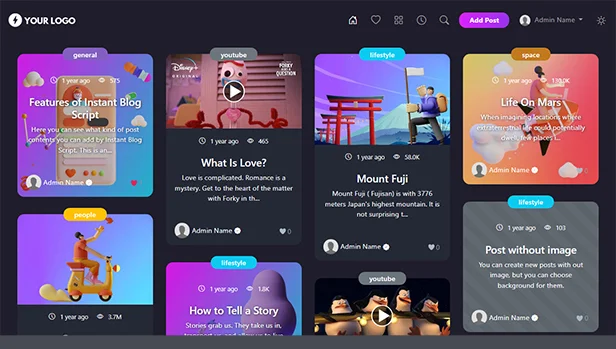 Instant Blog - Fast & Simple Blog Php Script